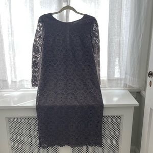 Pretty lace steel gray knee length dress